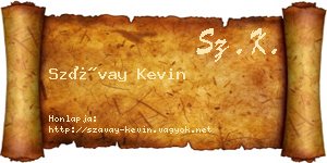 Szávay Kevin névjegykártya