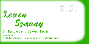 kevin szavay business card